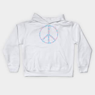 Floral Peace Sign - Discreet Trans Pride Kids Hoodie